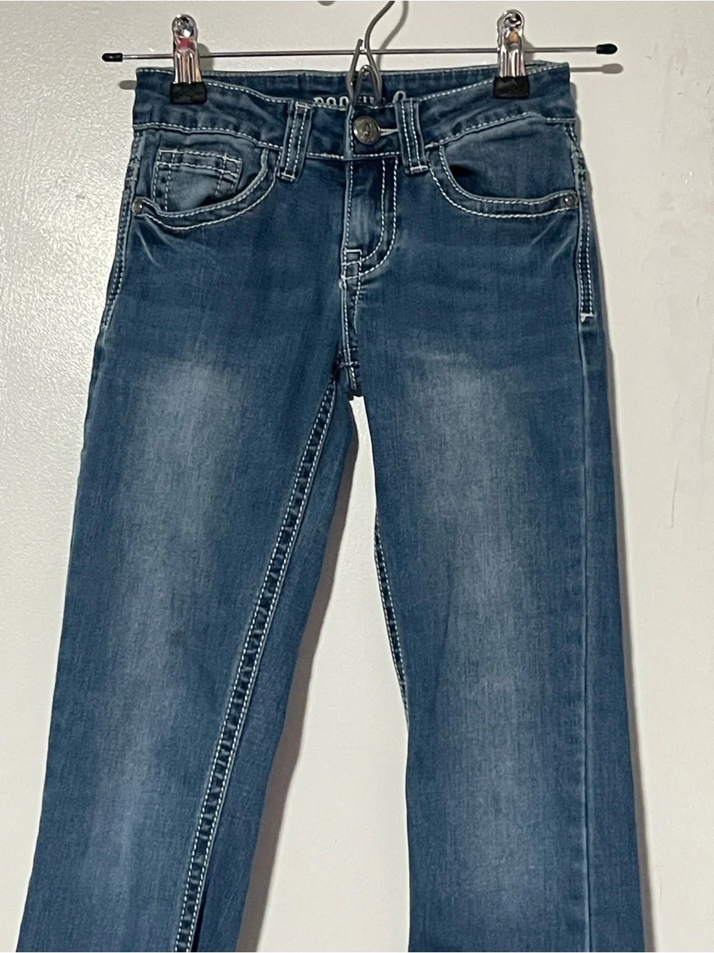Rockin C Girls Bootcut Western Jeans Size 7 Contrast Stitch Cavender's